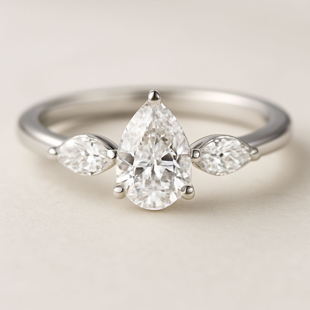 0.50ct pear and marquise shape ring