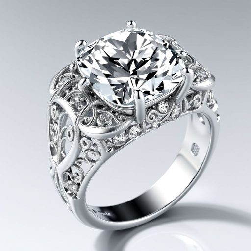 Solitary ring withdiamond andwhite gold