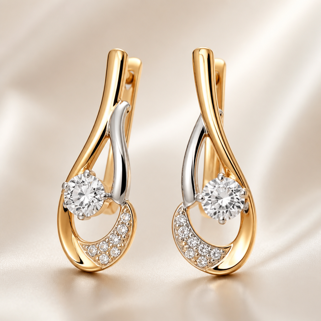 A women's earrings
photorealistic jewelry design, A women's earrings, modern style, just the design no text