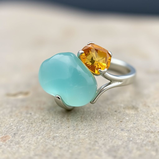 Design silver adjustable ring, use minimum silver, use 2 raw natural gemstones 