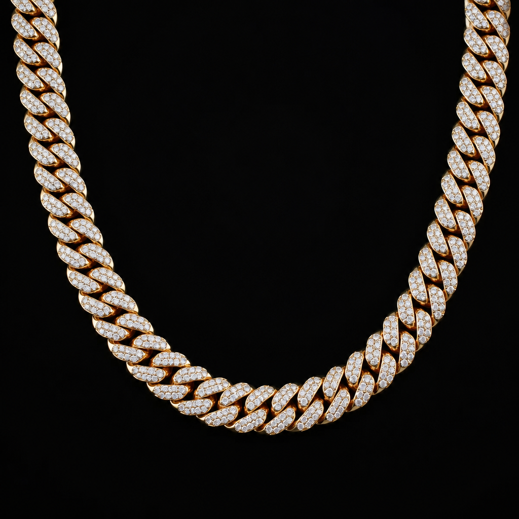 Miami Cuban chain 10mm 2.5 mm diamonds
photorealistic jewelry design, Miami Cuban chain 10mm 2.5 mm diamonds
, chain style, just the design no text