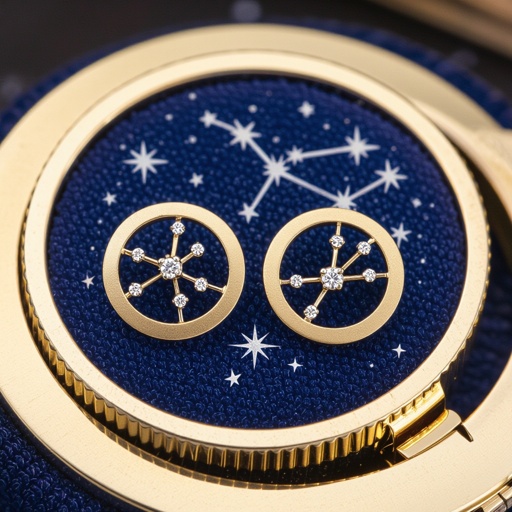  золотые матовые серьги в виде созвездия сириус