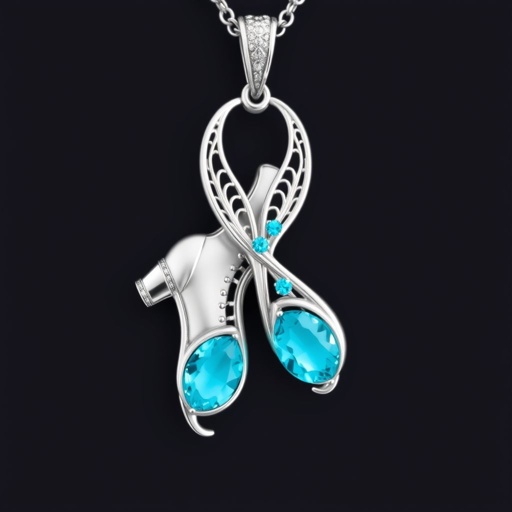 Pendant silver of stylized ice figure skating skates. Then remove boots and leave only lowest part of skates. Add turquoise