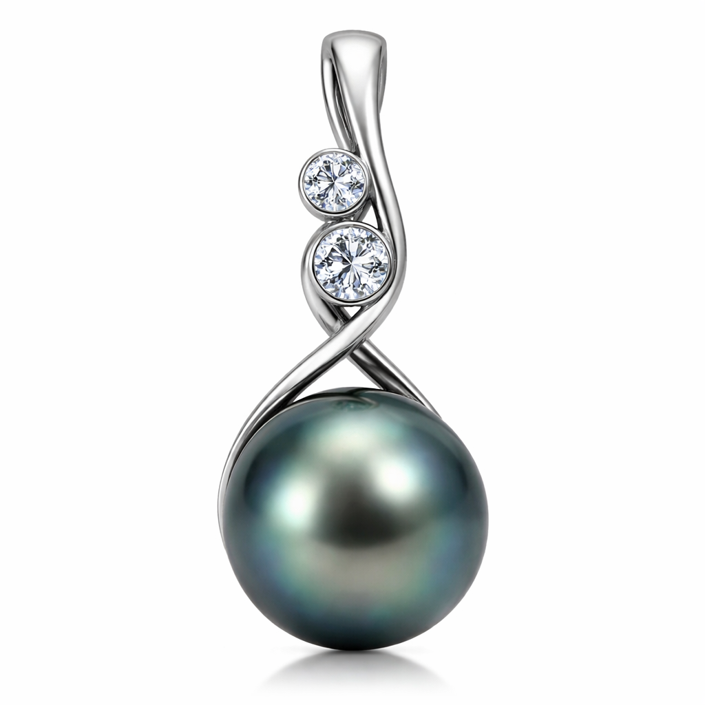 Tahiti Anhänger mit zwei diamanten