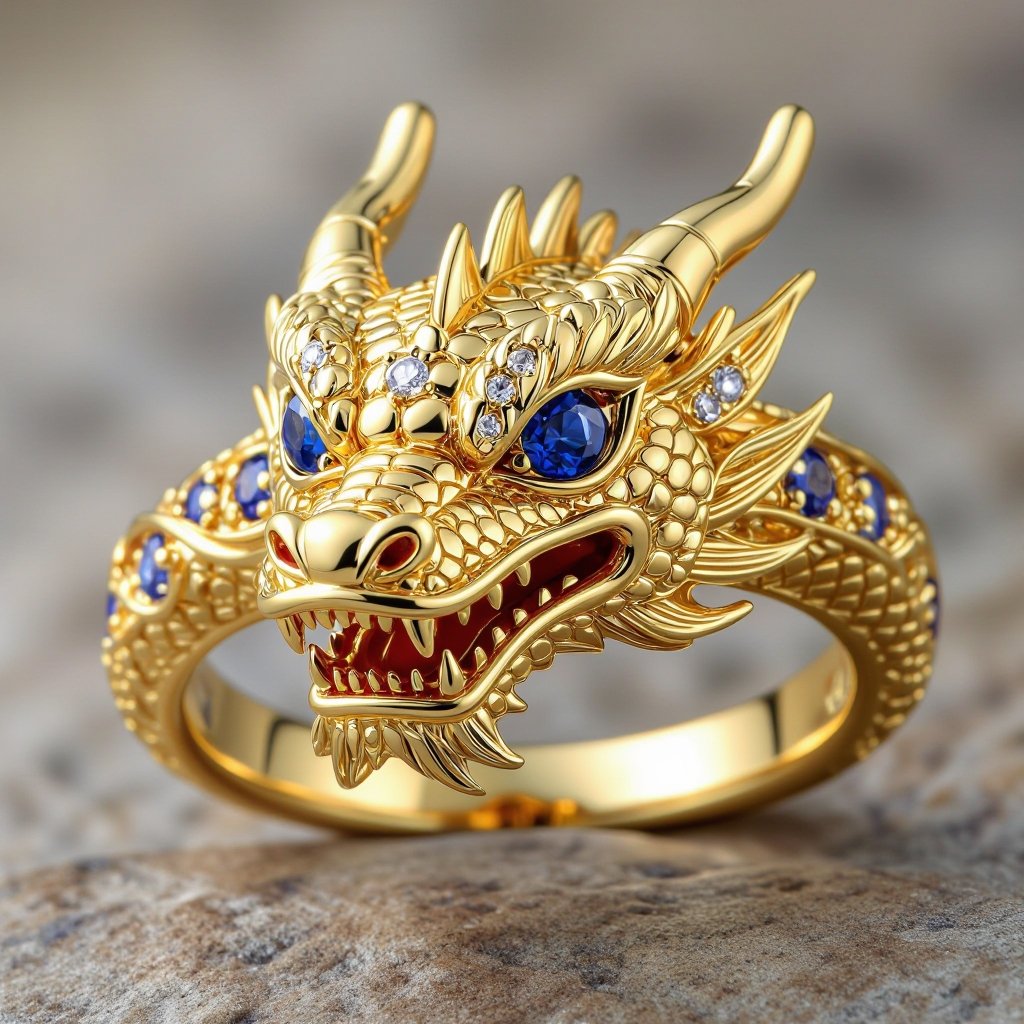 Sapphire dragon ring