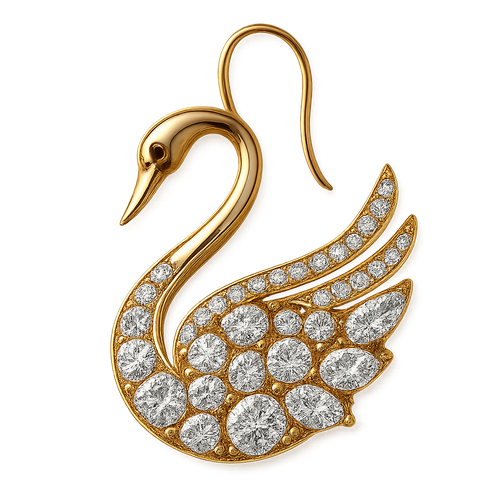 یه گوشواره بزرگ شبیه قو درست کن