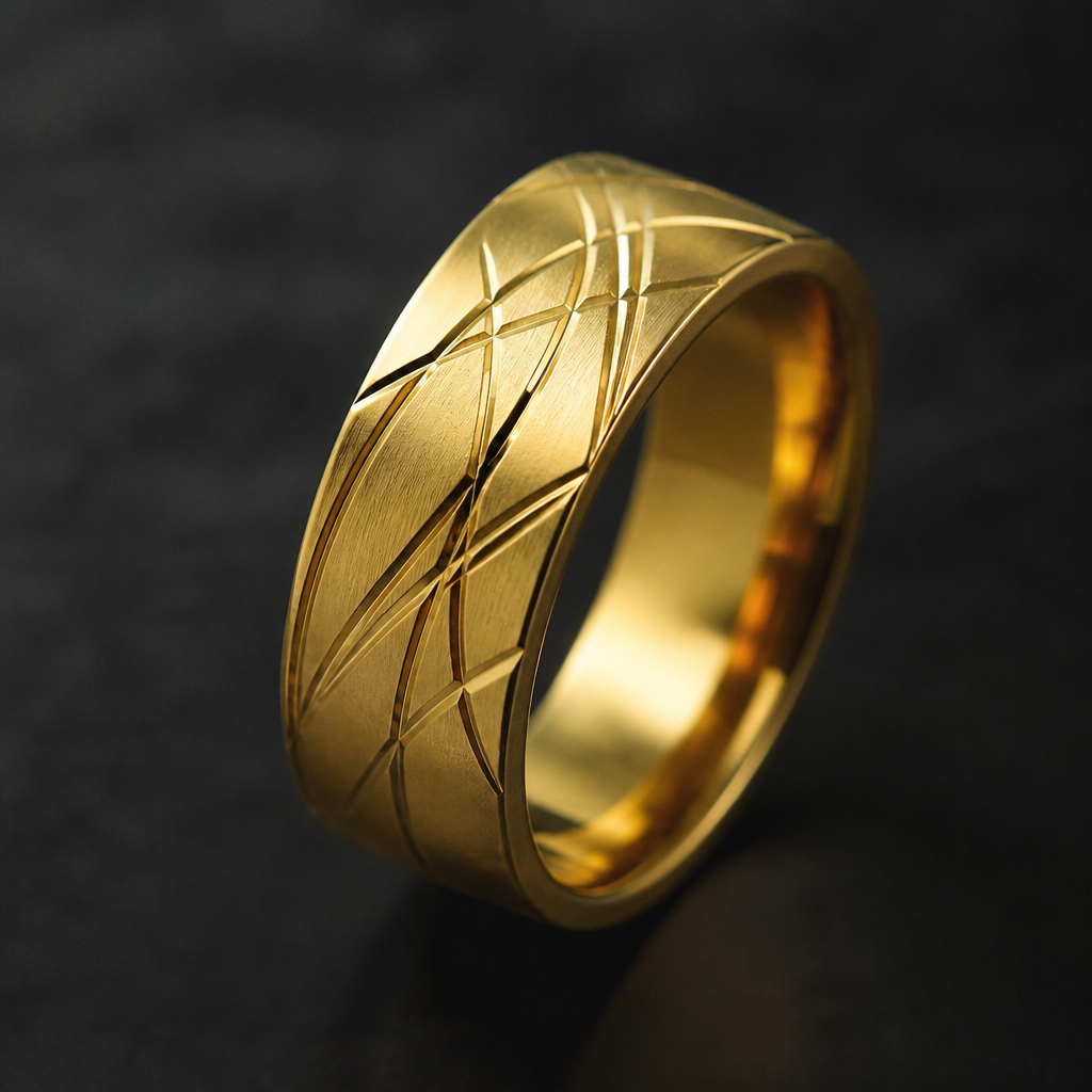 Abstract lines engraved
photorealistic jewelry design, Abstract lines engraved , gold style, just the design no text