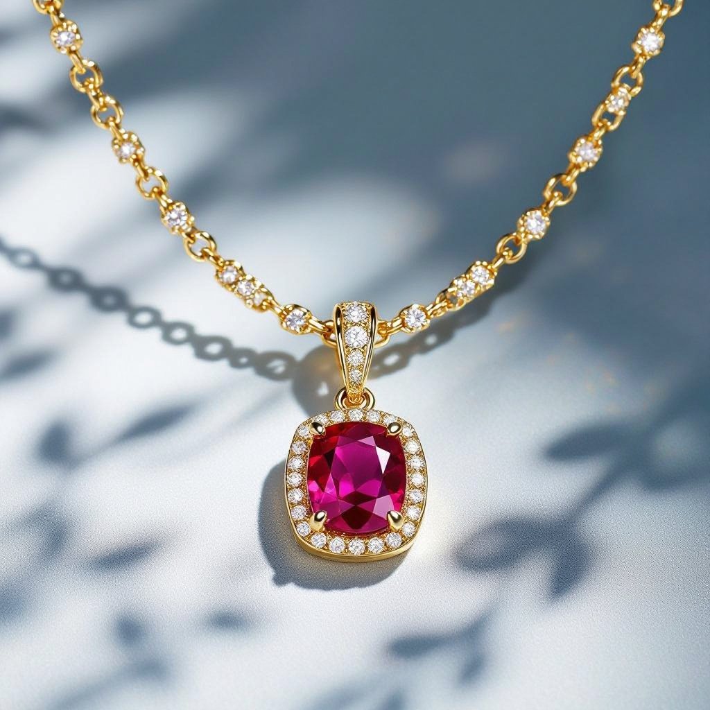 Necklace  ruby jewel dtyle