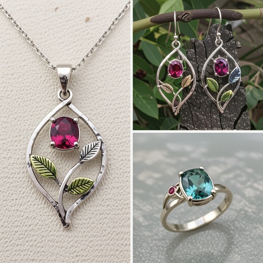 Necklace ,earring and ring design with colorful spinel 