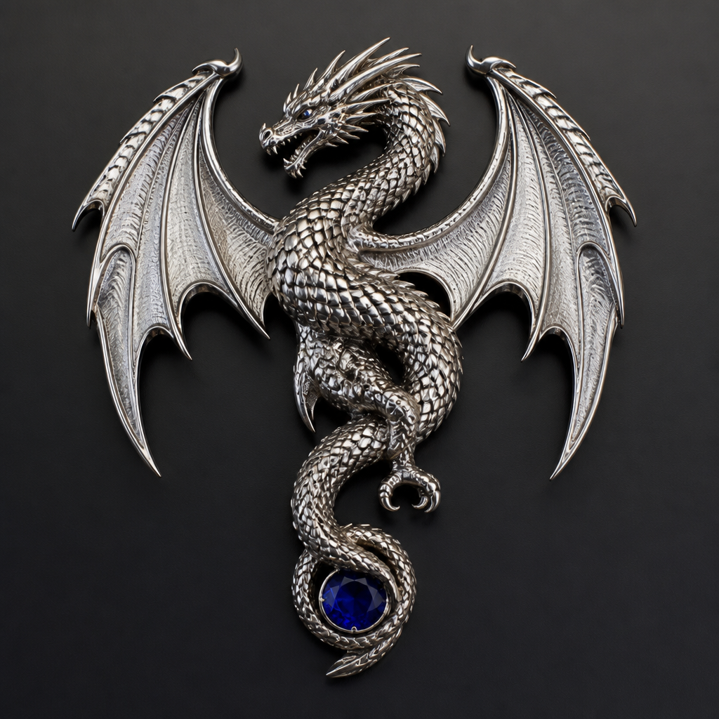 Dragon
photorealistic jewelry design, Dragon, just the design no text