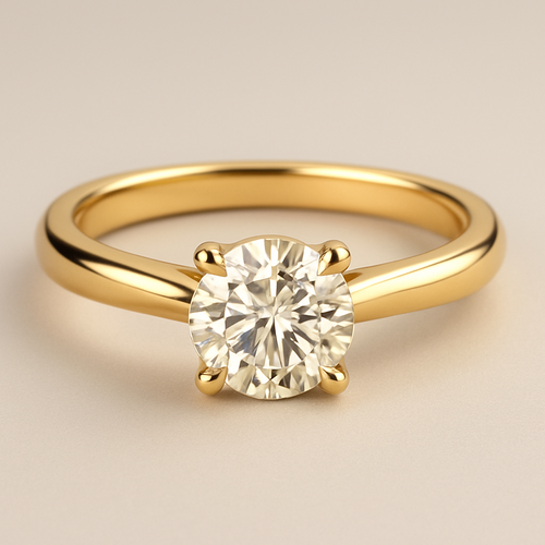 Gold wedding ring with gold diamond 