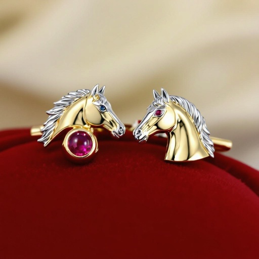Horse show earring without diamonds, just simple