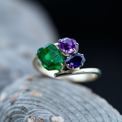 Design silver adjustable ring, use minimum silver, use 2 raw natural gemstones 