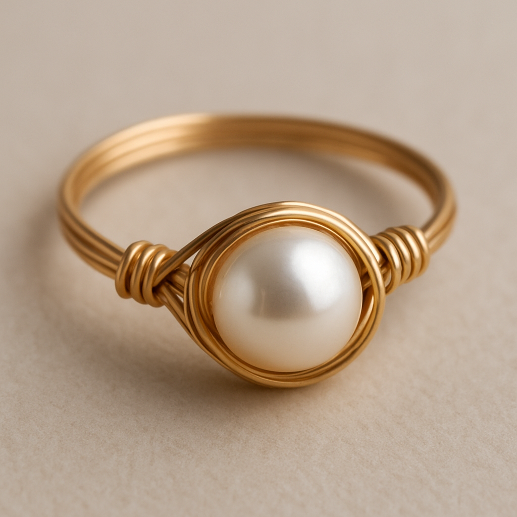 Anillo con perlas sencillo pero elegante