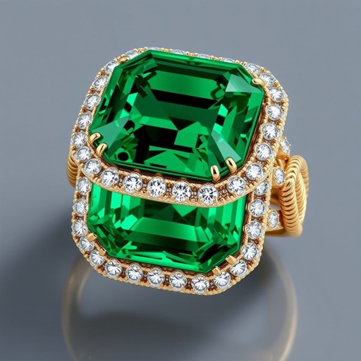 A emerald cushion cut, with VS and 50 carat ring