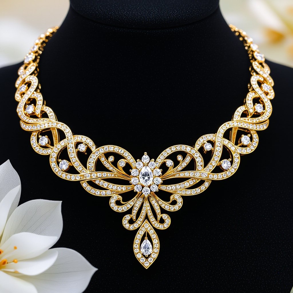 Moissanite kundan necklace for Asian girl