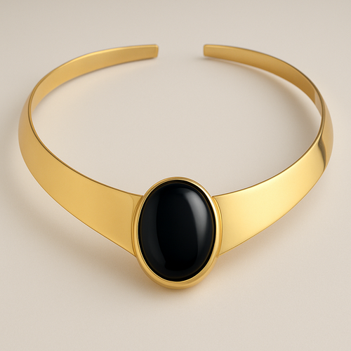 Ops lite and onyx yellow gold collar