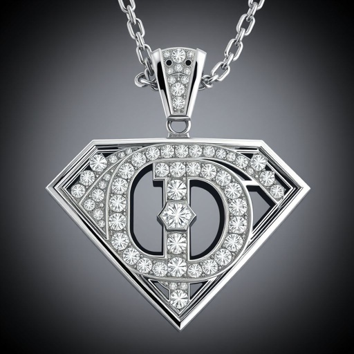 d superman diamond pendant letter d