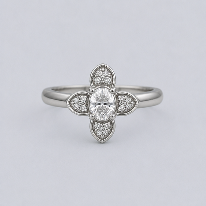Male petals much smaller than
edit the attached jewelry design with these instructions: Male petals much smaller than. keep it photorealistic, just the design no text