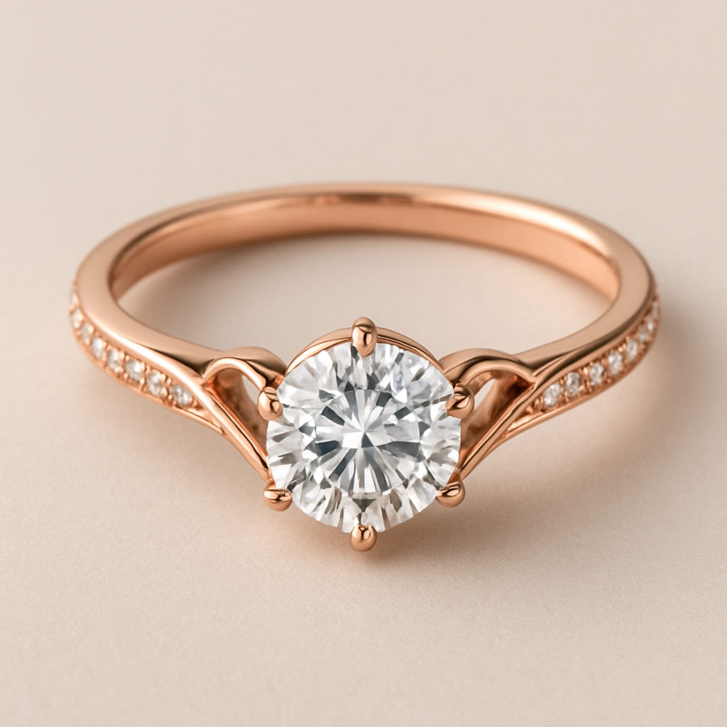 elegant rose gold engagement ring