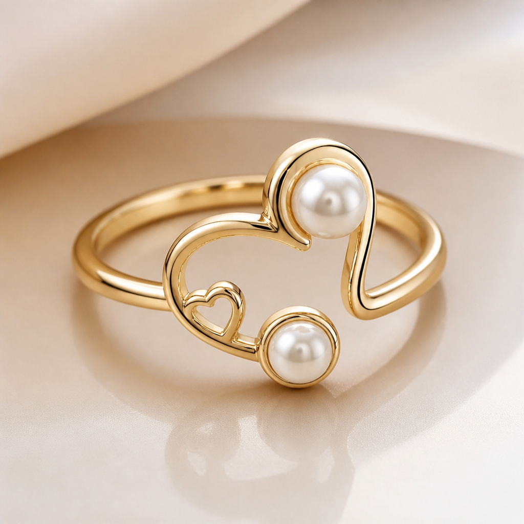 A women's ring with pearl stones. un delicado anillo de color perla pero como el amor, haciendo referencia al amor a distancia el que nos une y que les encante a todos el mundo
photorealistic jewelry design, A women's ring with pearl stones. un delicado anillo de color perla pero como el amor, haciendo referencia al amor a distancia el que nos une y que les encante a todos el mundo, modern style, just the design no text