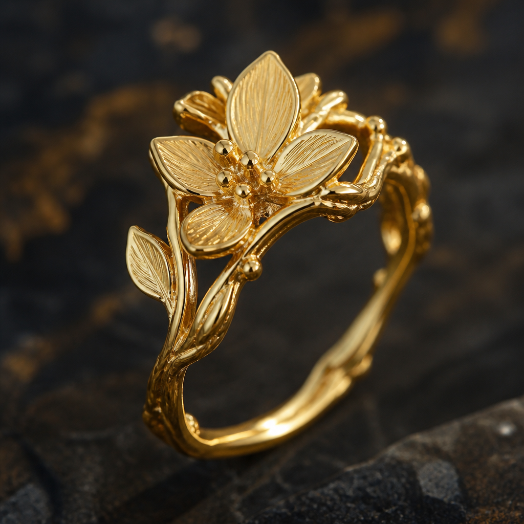 A nature women's ring made of gold. amor de mi vida
photorealistic jewelry design, A nature women's ring made of gold. amor de mi vida, nature_inspired style, just the design no text