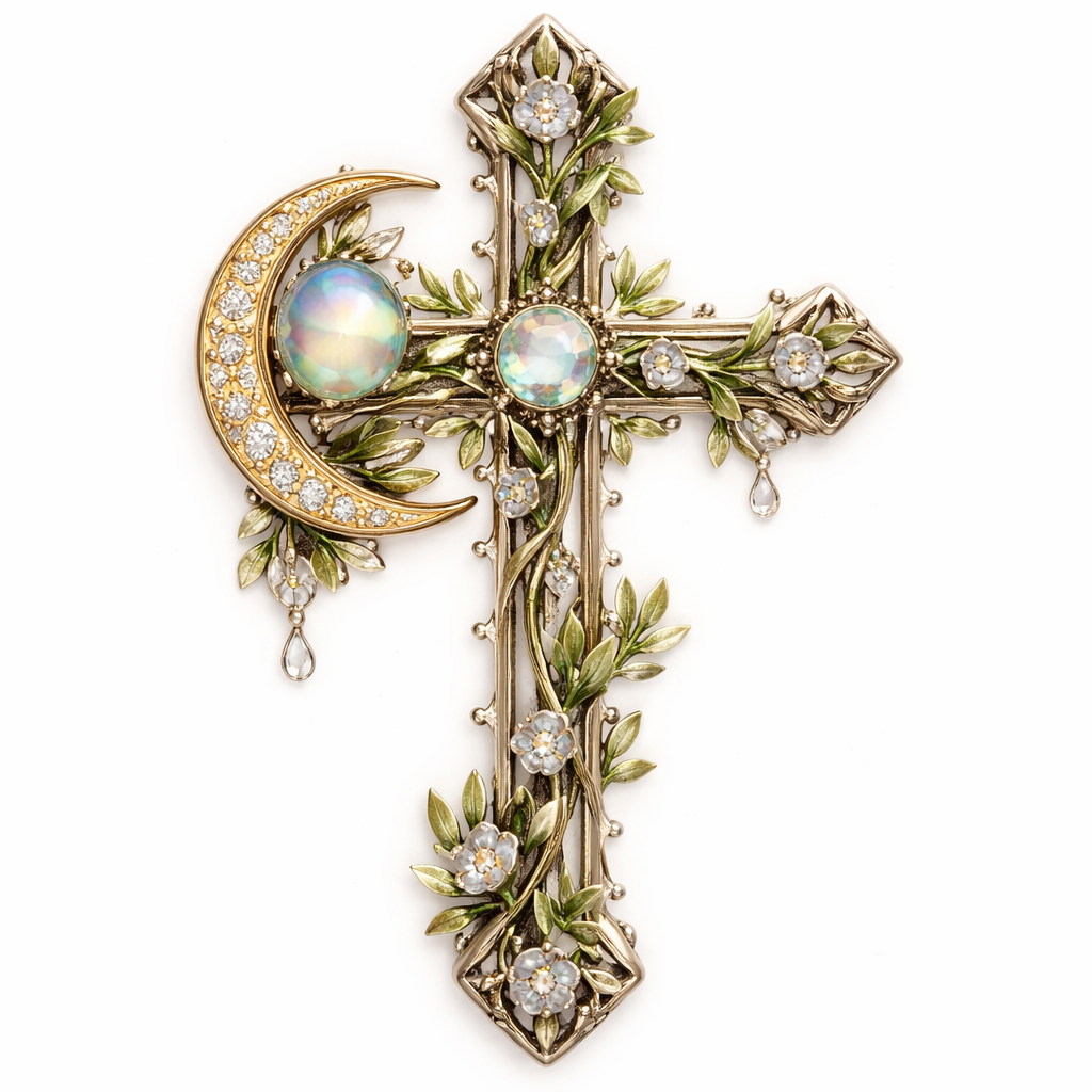 . Refinement: add a moon on the side of the crucifix