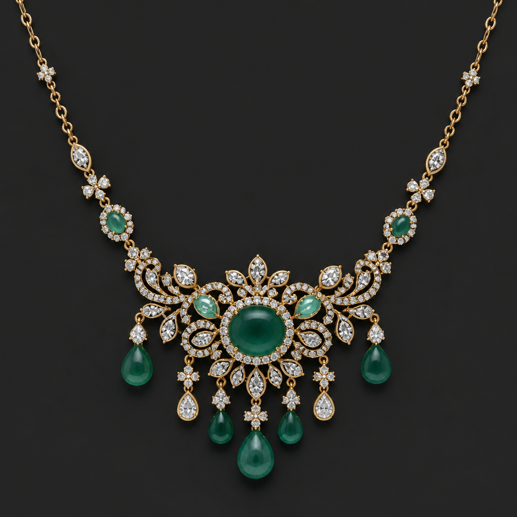 Modern
photorealistic jewelry design, Modern, heritage style, just the design no text