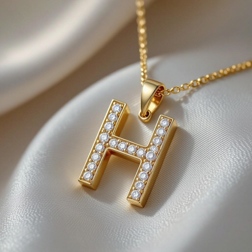Make a H pendant covered in diamonds 