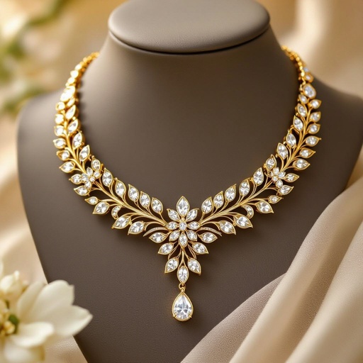 Moissanite kundan necklace for Asian girl