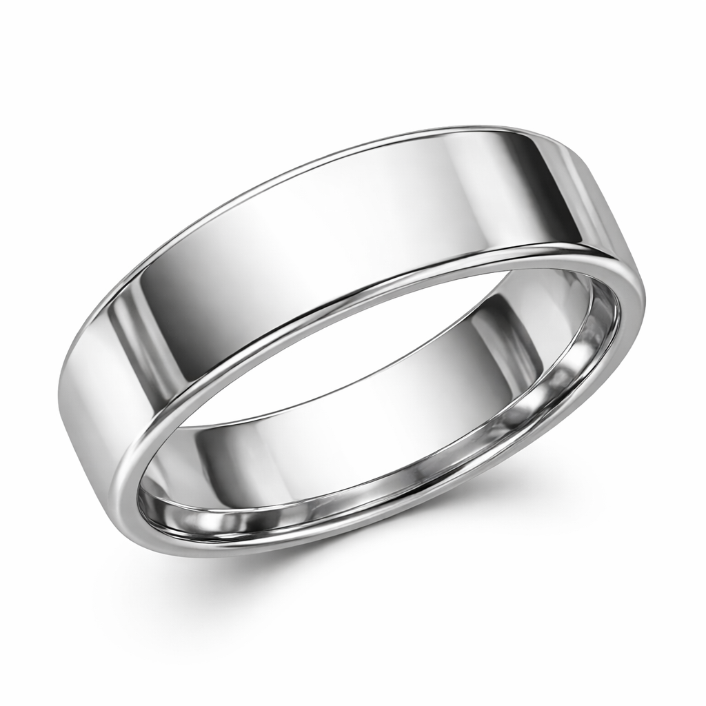 One plain White Gold gents ring
8mm in width