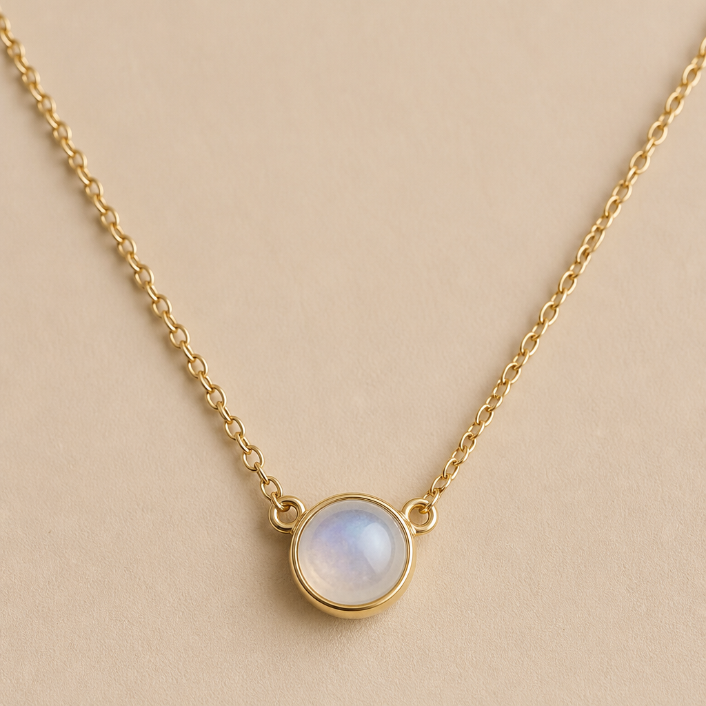 A classic women's necklace made of gold suitable for daily wear. I'm trying to design a gold necklace with a moonstone that is cut in classic round style
photorealistic jewelry design, A classic women's necklace made of gold suitable for daily wear. I'm trying to design a gold necklace with a moonstone that is cut in classic round style, classic style, just the design no text