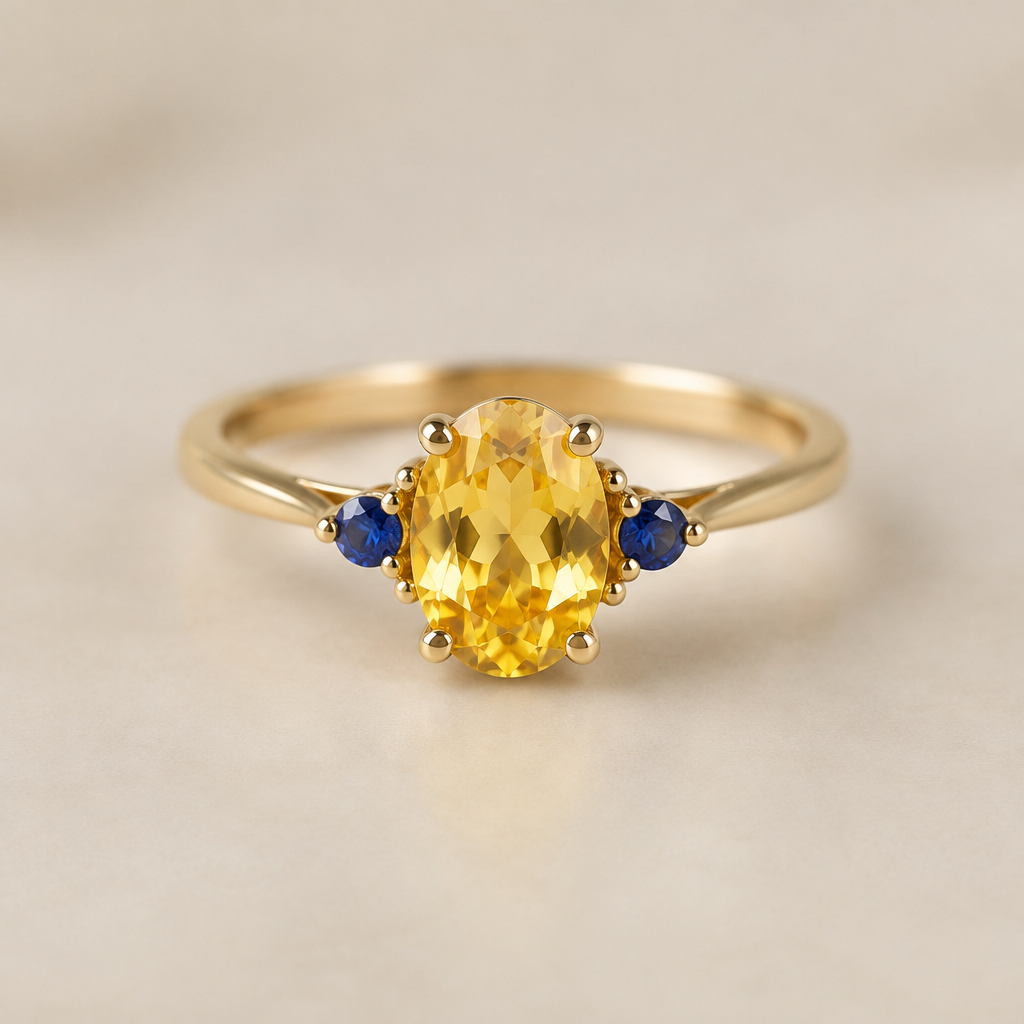 A women's ring with topaz and sapphire stones suitable for daily wear, minimalist, simple and delicate, clean lines. yellow sapphire
photorealistic jewelry design, A women's ring with topaz and sapphire stones suitable for daily wear, minimalist, simple and delicate, clean lines. yellow sapphire, modern style, just the design no text