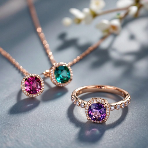 Necklace ,earring and ring design with colorful spinel 