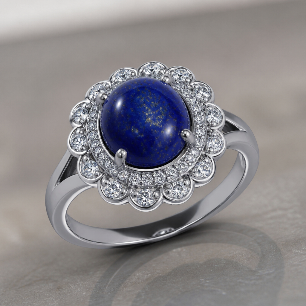 A modern women's ring. . Silver Ring of Pokhoj stone on it Border of Stone made with
ctold
photorealistic jewelry design, A modern women's ring. . Silver Ring of Pokhoj stone on it Border of Stone made with
ctold, modern style, just the design no text