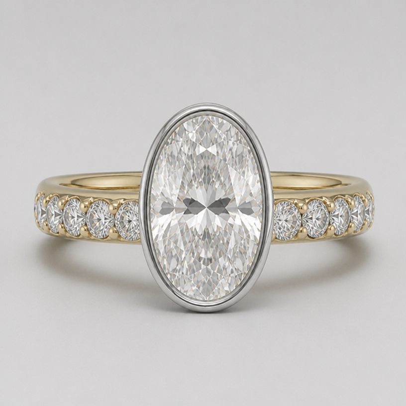 3mm round accent stones half eternity band
edit the attached jewelry design with these instructions: 3mm round accent stones half eternity band. keep it photorealistic, just the design no text