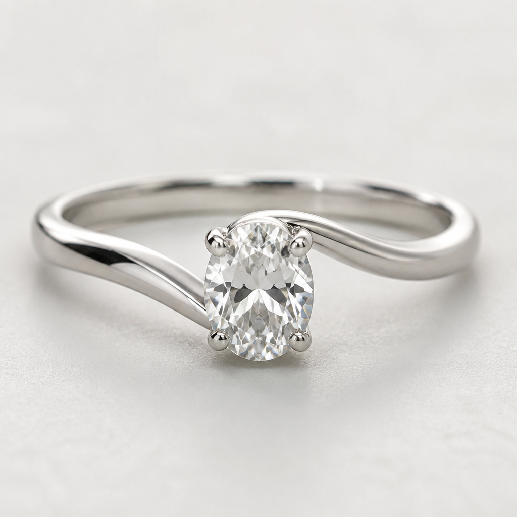 A women's ring. .4 ct moval shape ring
/
photorealistic jewelry design, A women's ring. .4 ct moval shape ring
/, modern style, just the design no text