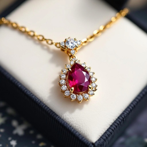 Necklace  ruby jewel dtyle