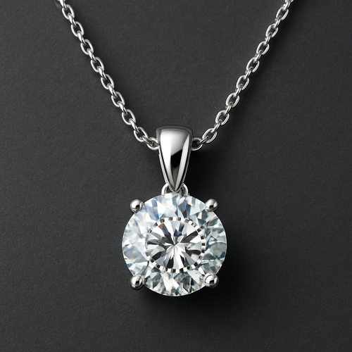 Diamond necklace with single pics diamond 