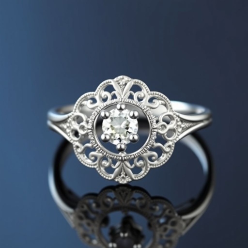 Light weight ladies ring with small diamond 