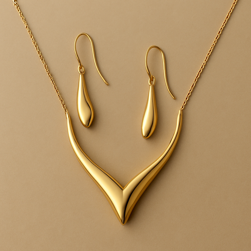 Sleek Necklace with earrings 