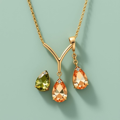 Collana a catena Y placcata oro e due ciondoli con zirconi a goccia, materiale: argento sterling (80% argento riciclato) finitura: placcatura in oro 18k pietre: zirconi verde oliva, zirconi pesca lunghezza della catena: chiusura regolabile da 400 cm a 500 cm lunghezza del ciondolo: 30 mm