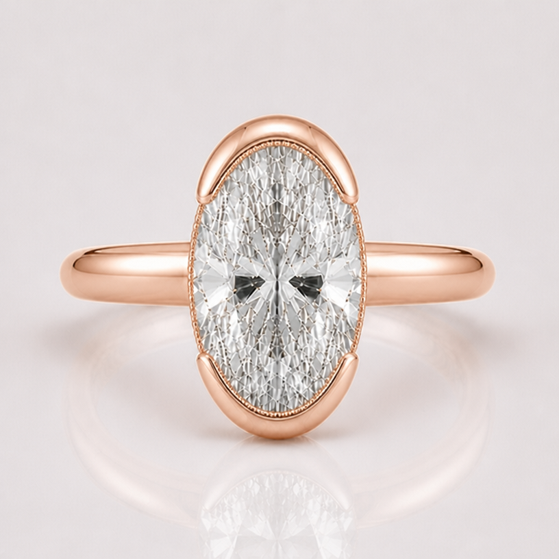 10k rose gold band only, add milgrain on the inner bezel
edit the attached jewelry design with these instructions: 10k rose gold band only, add milgrain on the inner bezel. keep it photorealistic, just the design no text
