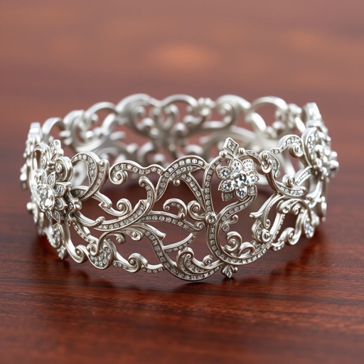 Silver Bracelet polki raw diamond Jaipur style