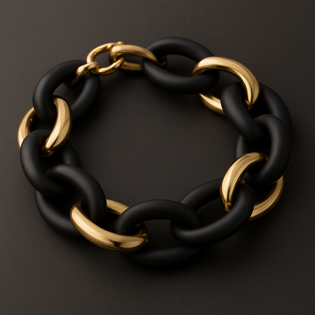 Matte black and gold women’s classy bracelet