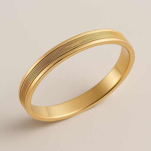 Create a 14k yellow gold bangle with detailing