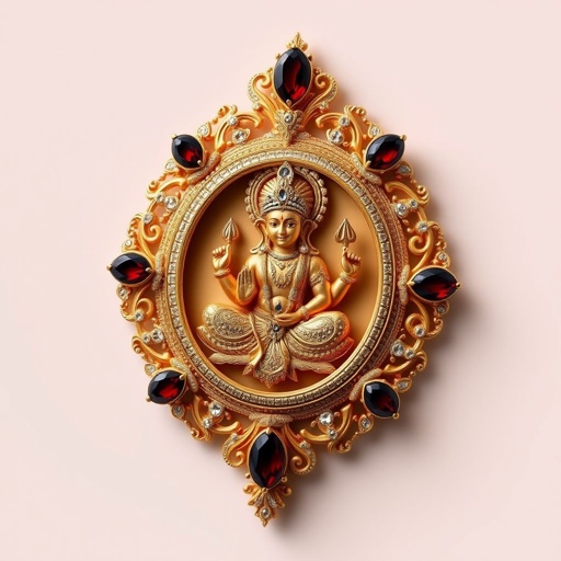 Gold jewellery design with God picture
