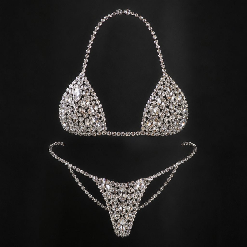 Diamond bikini
photorealistic jewelry design, Diamond bikini , just the design no text