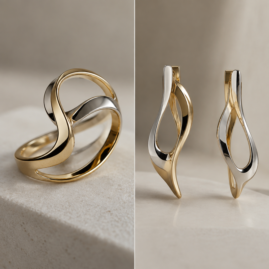 A women's ring. серьги обстракция
photorealistic jewelry design, A women's ring. серьги обстракция, modern style, just the design no text