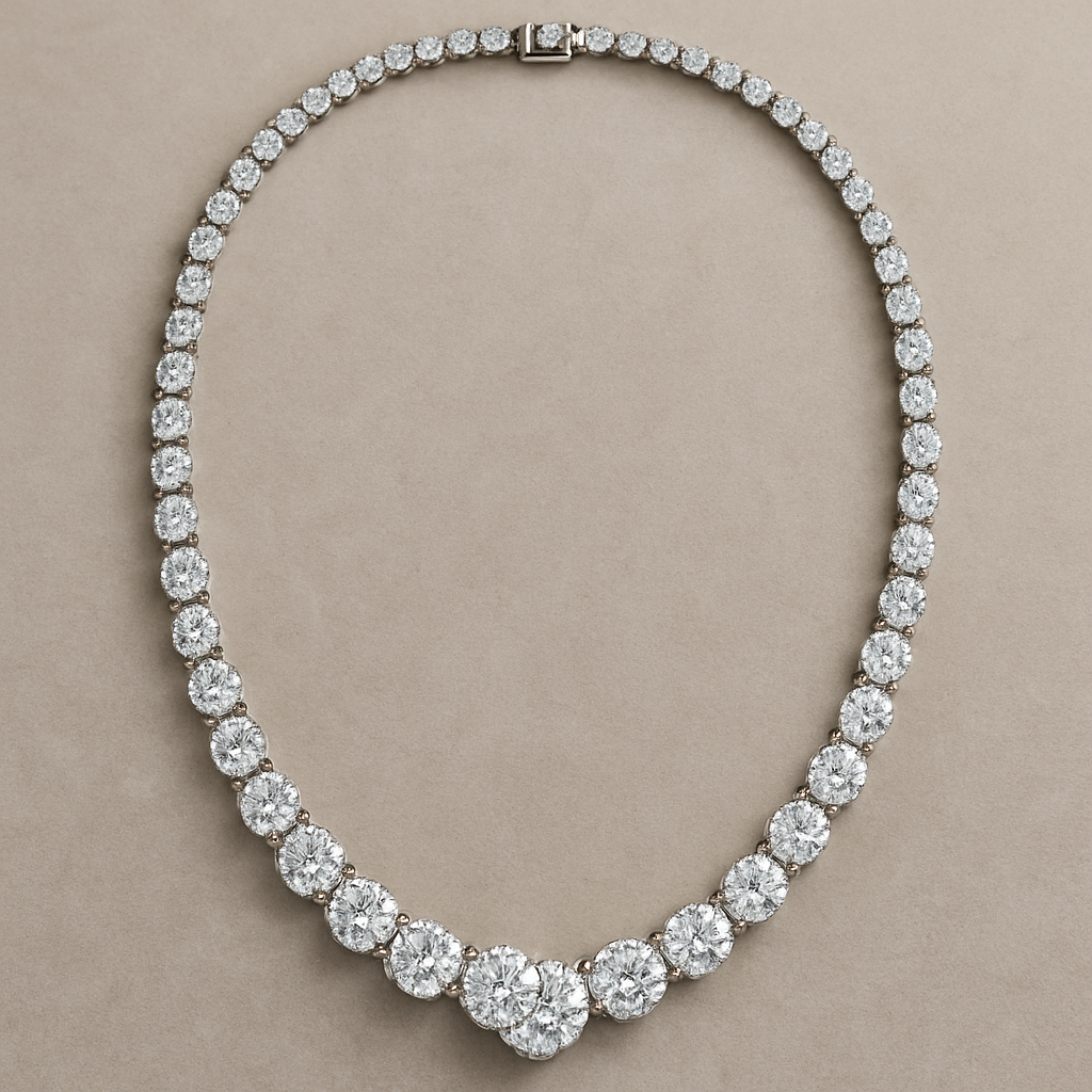 Tennis necklace graduated 